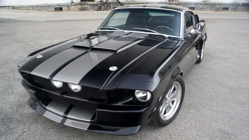 Black Muscle Car — Dramatic, Photograph, Road, Building