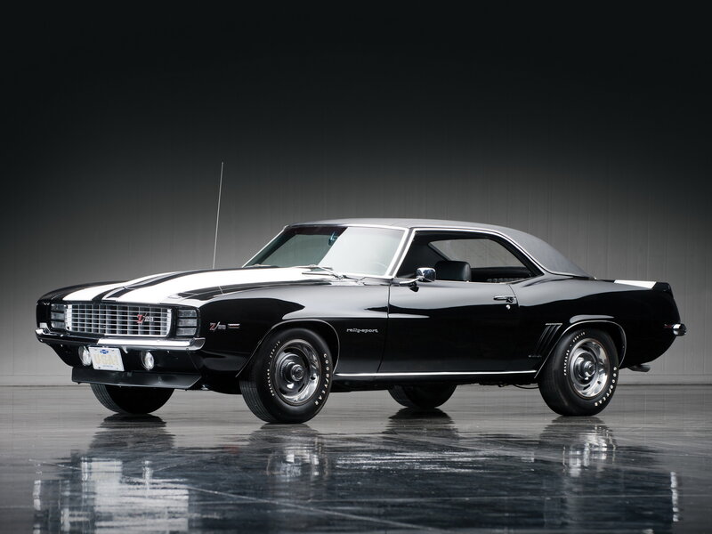 Black Muscle Car — Dramatic, Photograph, Stripes, Antenna