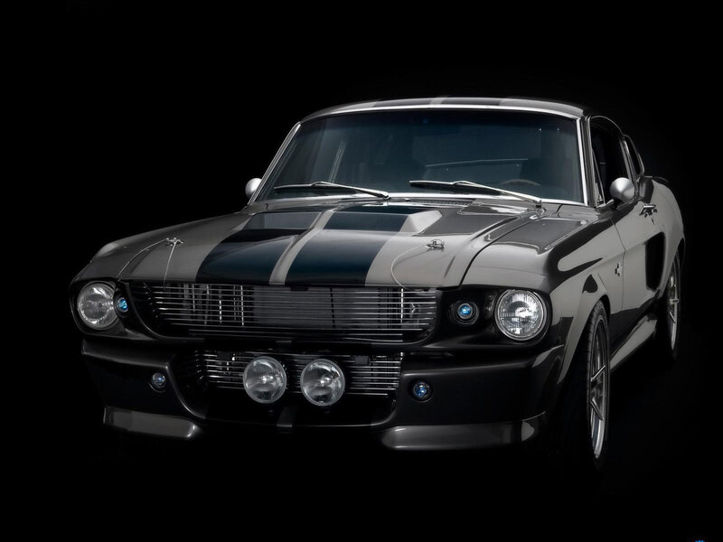 Black Muscle Car — Dramatic, Photograph, Stripes, Grille