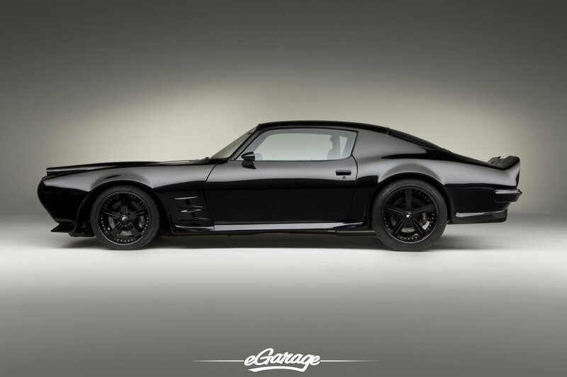 Black Muscle Car — Dramatic, Photograph, Studio Lighting, Wheels