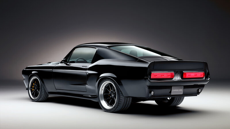 Black Muscle Car — Dramatic, Photograph, Taillights
