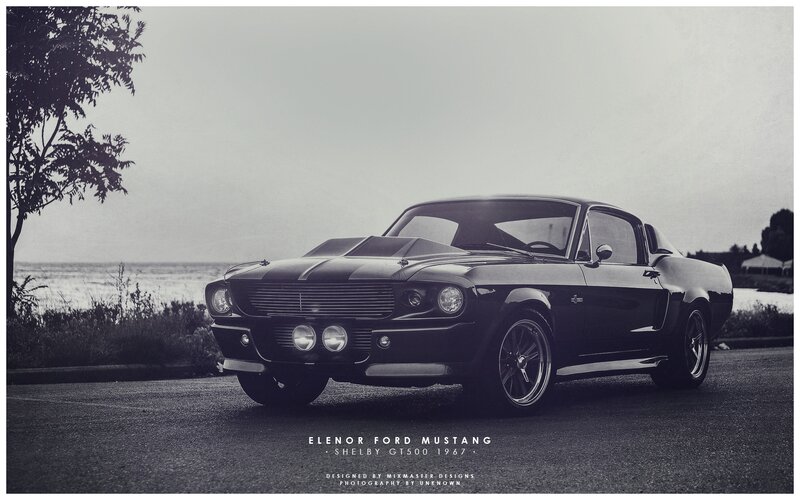 Black Muscle Car — Dramatic, Photograph, Tree