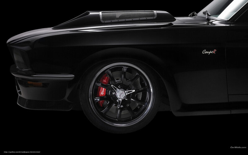 Black Muscle Car — Dramatic, Photograph, Wheel