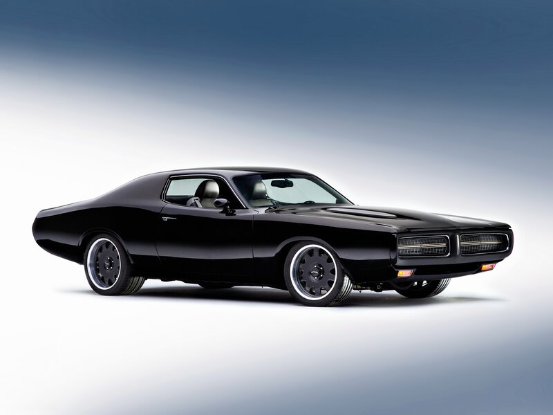 Black Muscle Car — Dramatic, Photograph, Wheels, Grille