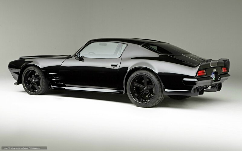Black Muscle Car — Dramatic, Photograph, Wheels, Rear View