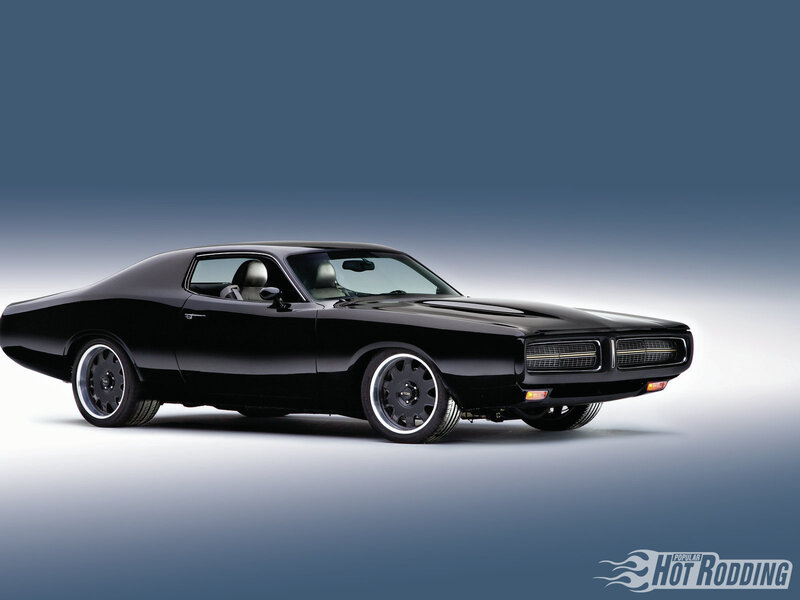 Black Muscle Car — Dramatic, Photograph, Wheels