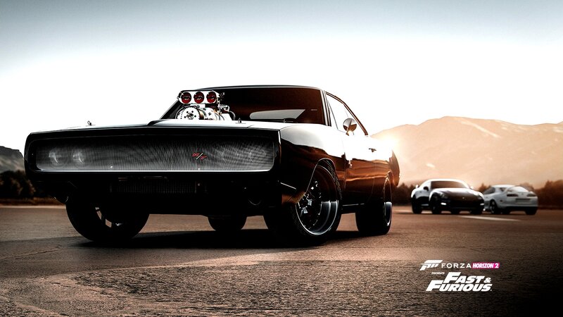 Black Muscle Car — Dramatic, Sunset, 3d Render, Cars, Mountains