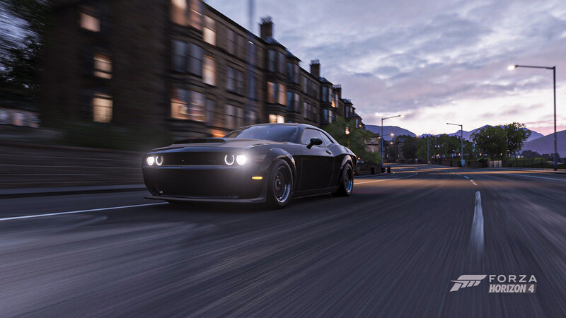 Black Muscle Car — Dramatic, Sunset, 3d Render, Street