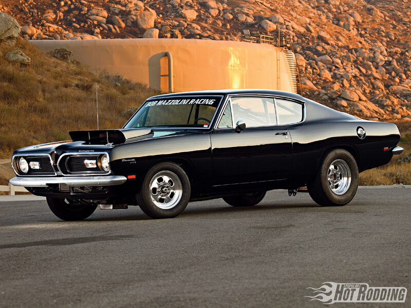 Black Muscle Car — Dramatic, Sunset, Photograph, Hill