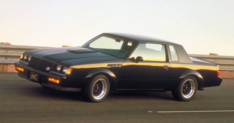 Black Muscle Car — Dramatic, Sunset, Photograph, Road, Guardrail