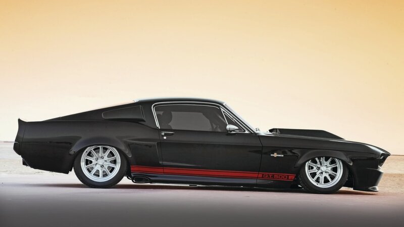 Black Muscle Car — Dramatic, Sunset, Photograph, Wheels