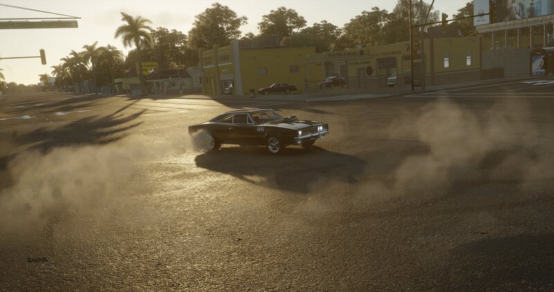 Black Muscle Car Drifting — Brown