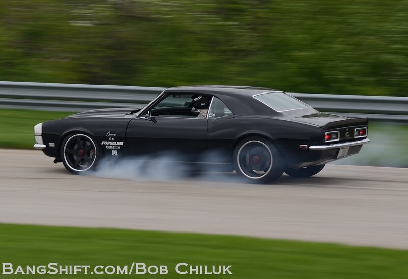 Black Muscle Car — Dynamic, Afternoon, Photograph, Smoke