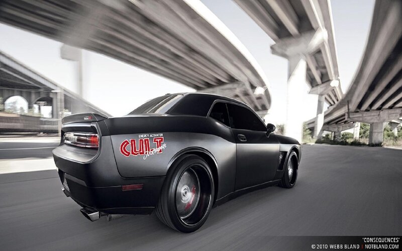 Black Muscle Car — Dynamic, Afternoon, Photograph