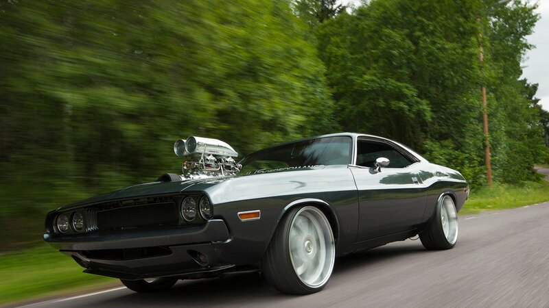 Black Muscle Car — Dynamic, Afternoon, Photograph, Trees