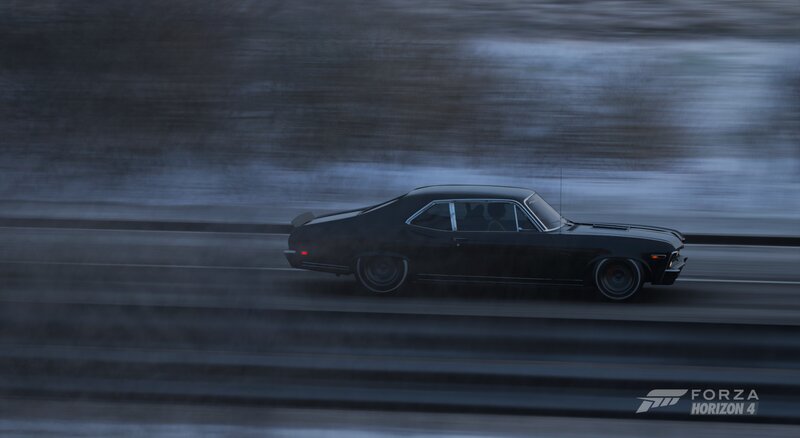 Black Muscle Car — Dynamic, Night, 3d Render, Road