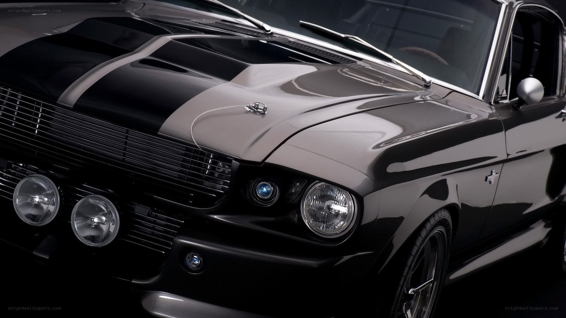 black muscle car front view