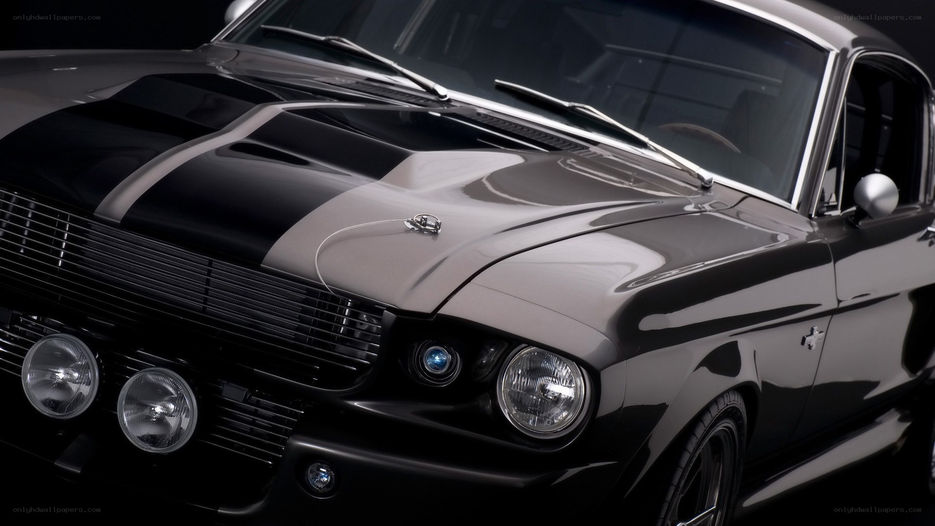 black muscle car front view