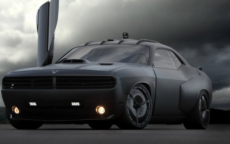 Black Muscle Car — Gray, Dramatic, 3d Render