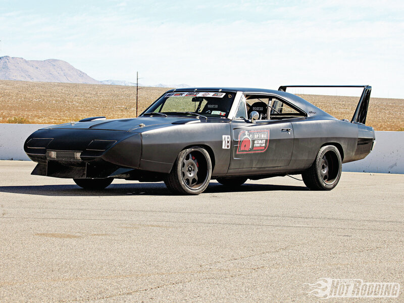 Black Muscle Car — Gray, Dramatic, Afternoon