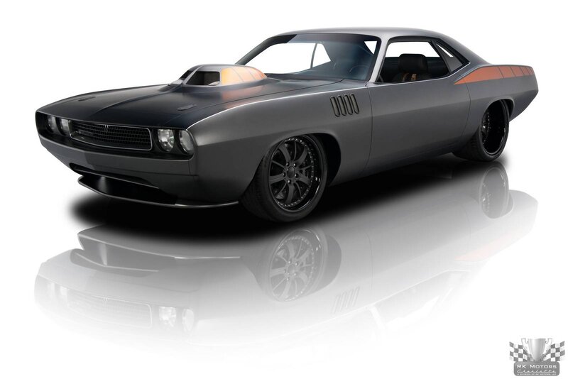 Black Muscle Car — Gray, Dramatic, Photograph, Hood Scoop