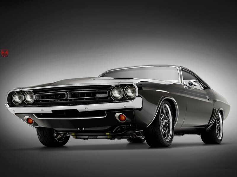 Black Muscle Car — Gray, Dramatic