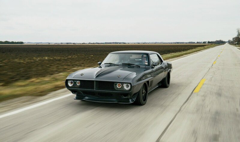 Black Muscle Car — Gray, Dynamic, Afternoon, Photograph