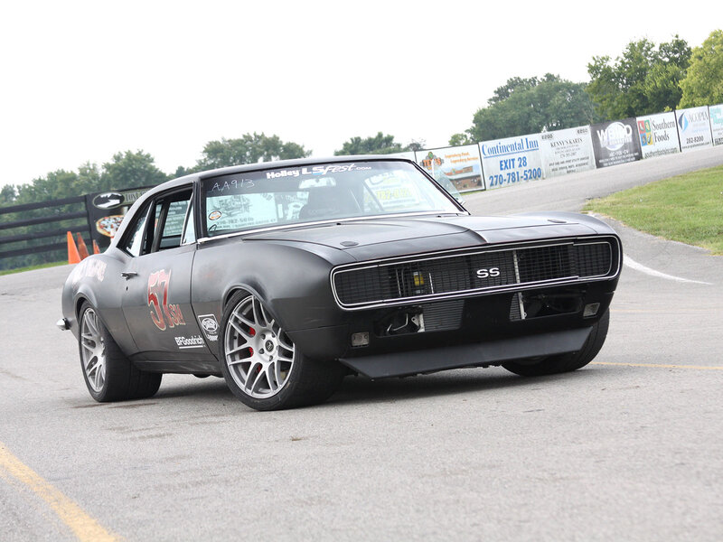 Black Muscle Car — Gray, Dynamic, Afternoon