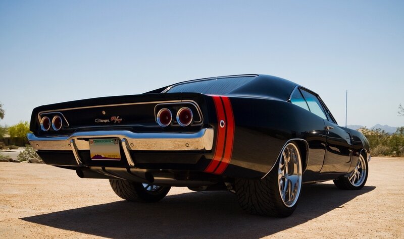 Black Muscle Car — License Plate