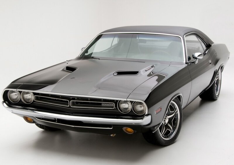 Black Muscle Car — Neutral, Photograph, Chrome Grille, Wheels