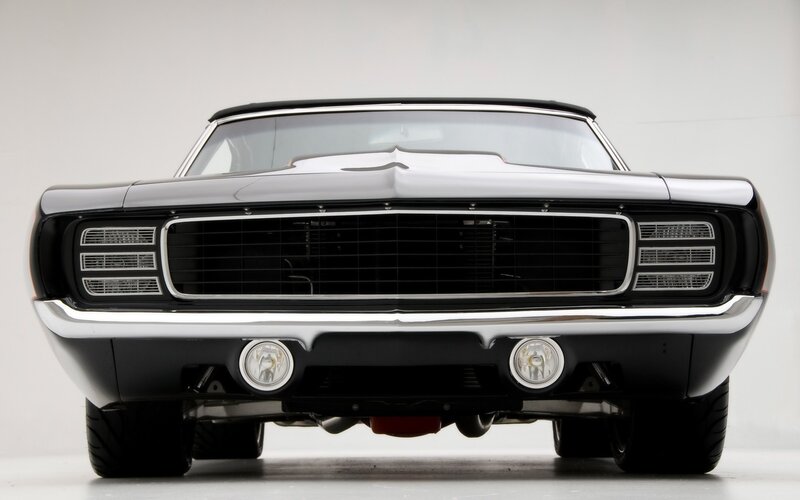 Black Muscle Car — Neutral, Photograph, Grille