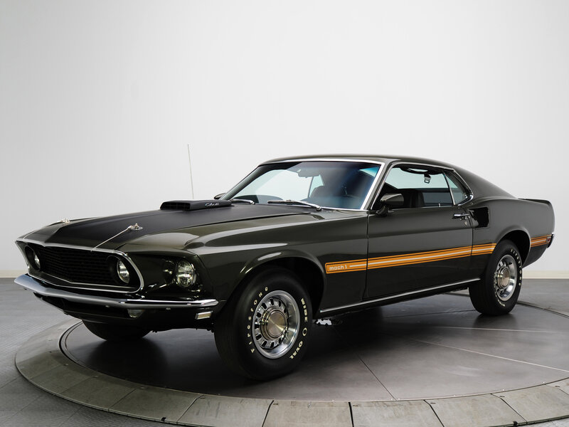 Black Muscle Car — Neutral, Photograph, Rotating Platform, Stripes