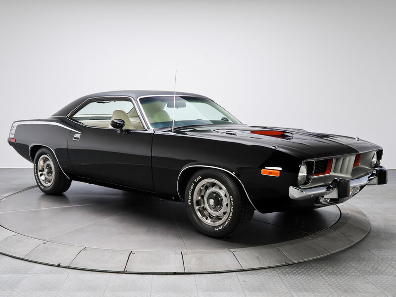 Black Muscle Car — Neutral, Photograph, Rotating Platform, White Background