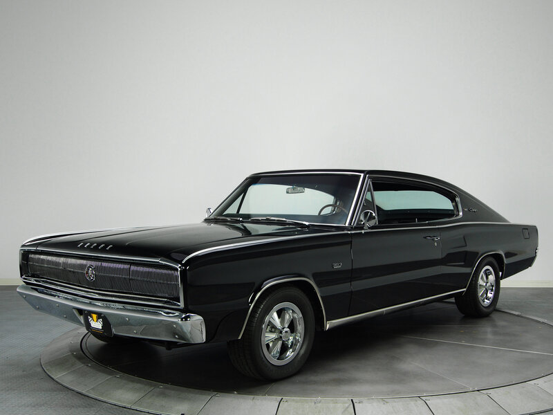Black Muscle Car — Neutral, Photograph, Rotating Platform, White Wall