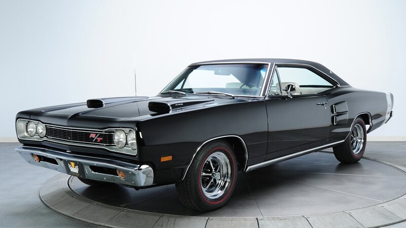 Black Muscle Car — Neutral, Photograph, Showroom, Turntable, Silver