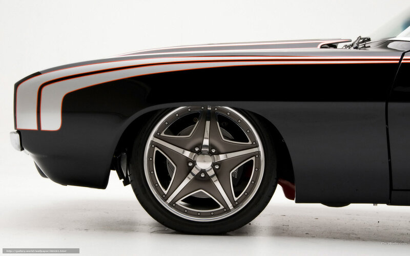 Black Muscle Car — Neutral, Photograph, Wheel, Stripes