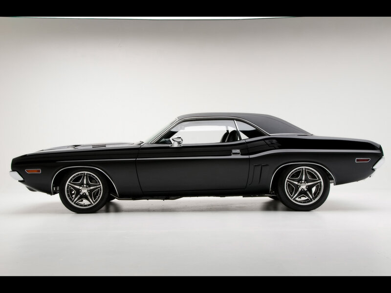 Black Muscle Car — Neutral, Photograph, Wheels, Side Mirror