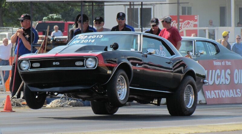 Black Muscle Car on Track — Active