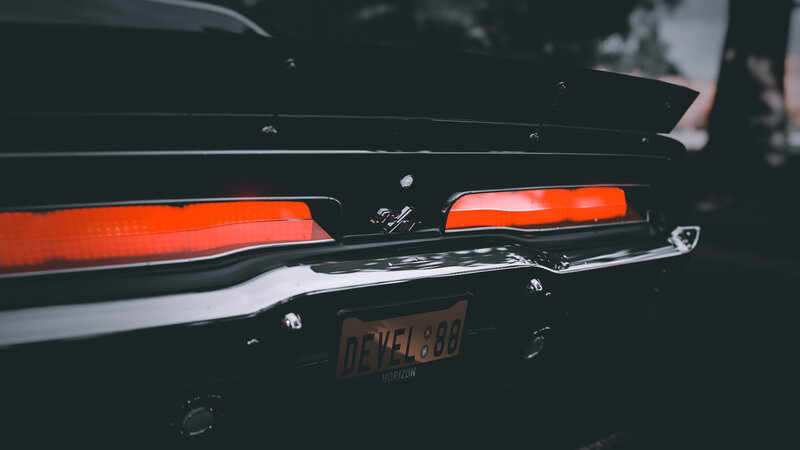 Black Muscle Car Rear