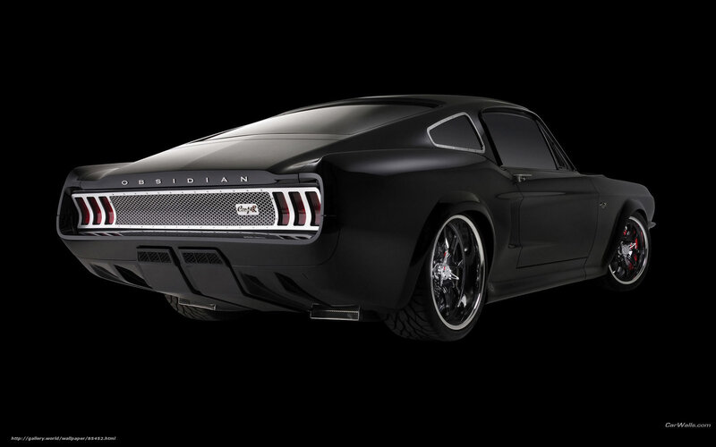 black muscle car rear view