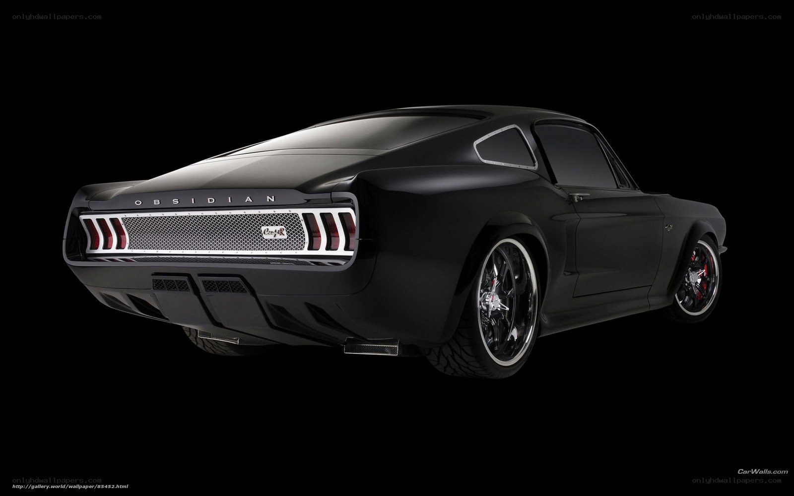 black muscle car rear view