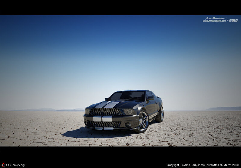 Black Muscle Car — Serene, Afternoon, 3d Render
