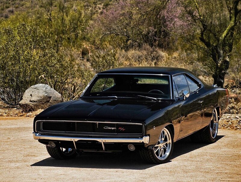 Black Muscle Car — Serene, Afternoon