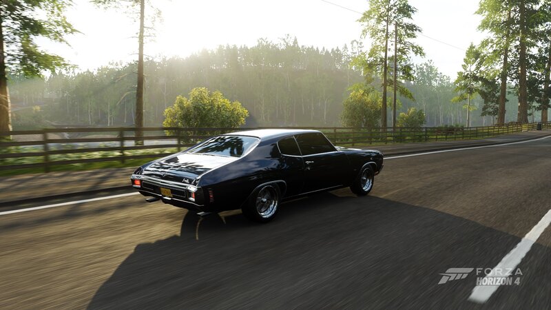 Black Muscle Car — Serene, Morning, 3d Render