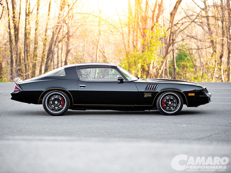 Black Muscle Car — Serene, Sunset, Photograph, Trees