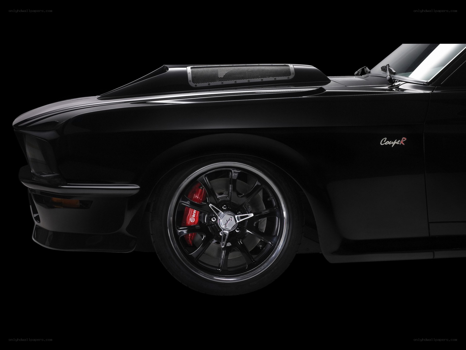 black muscle car side profile