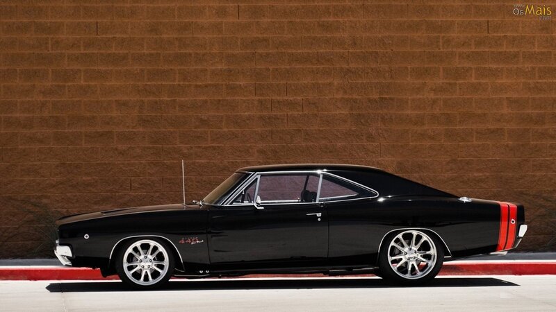 black muscle car side profile