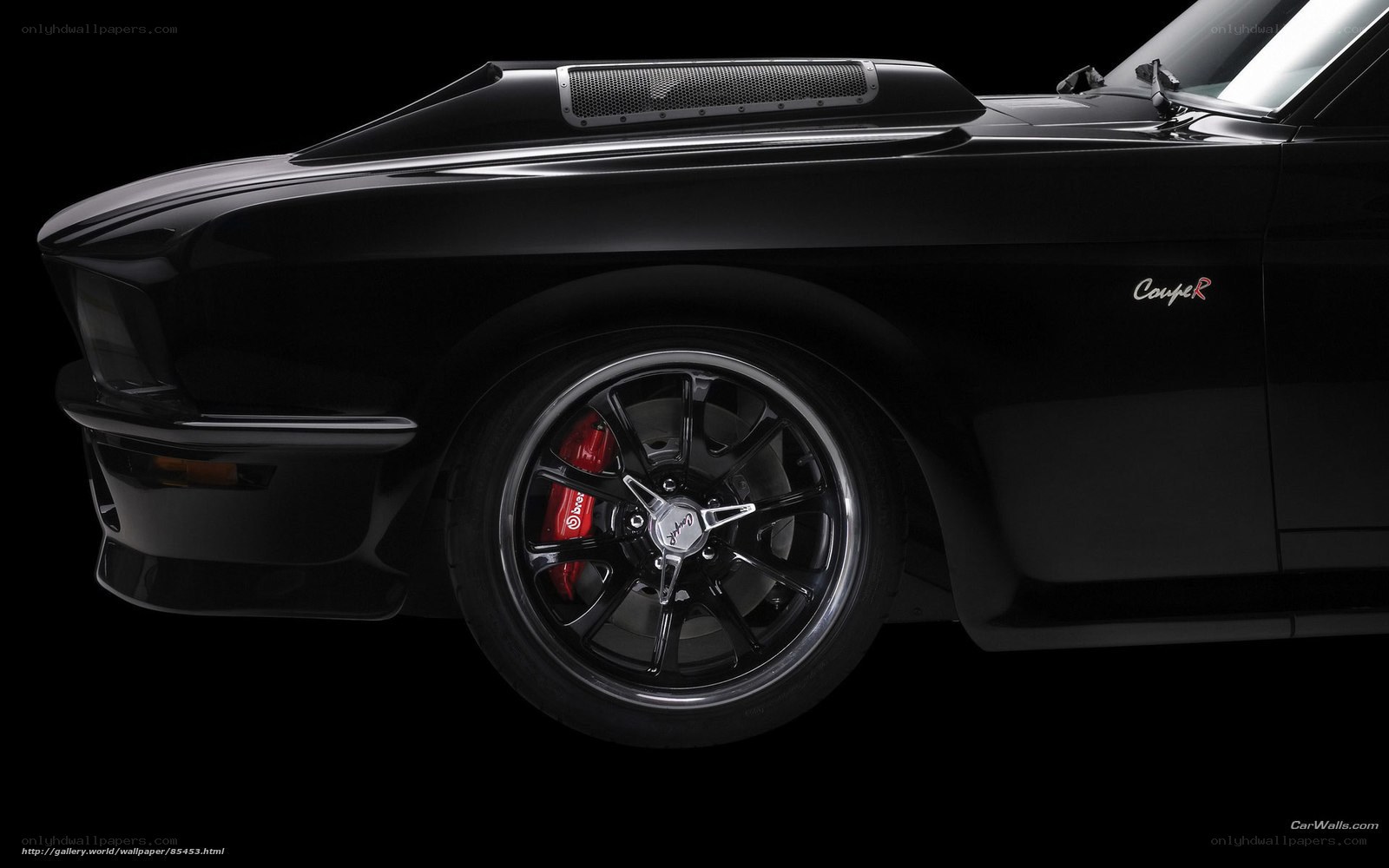 black muscle car side profile