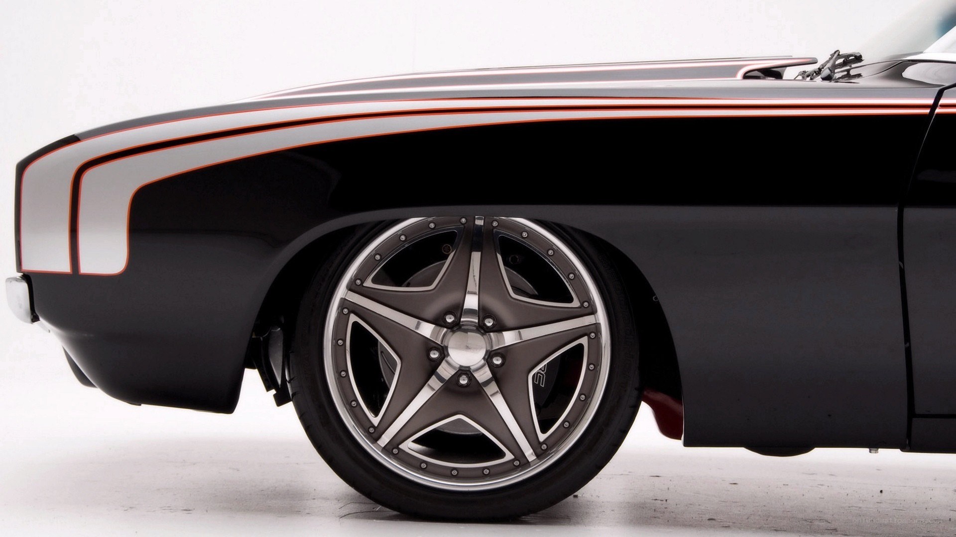 black muscle car side profile