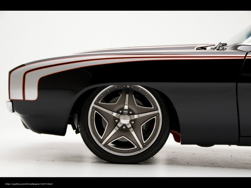 black muscle car side profile